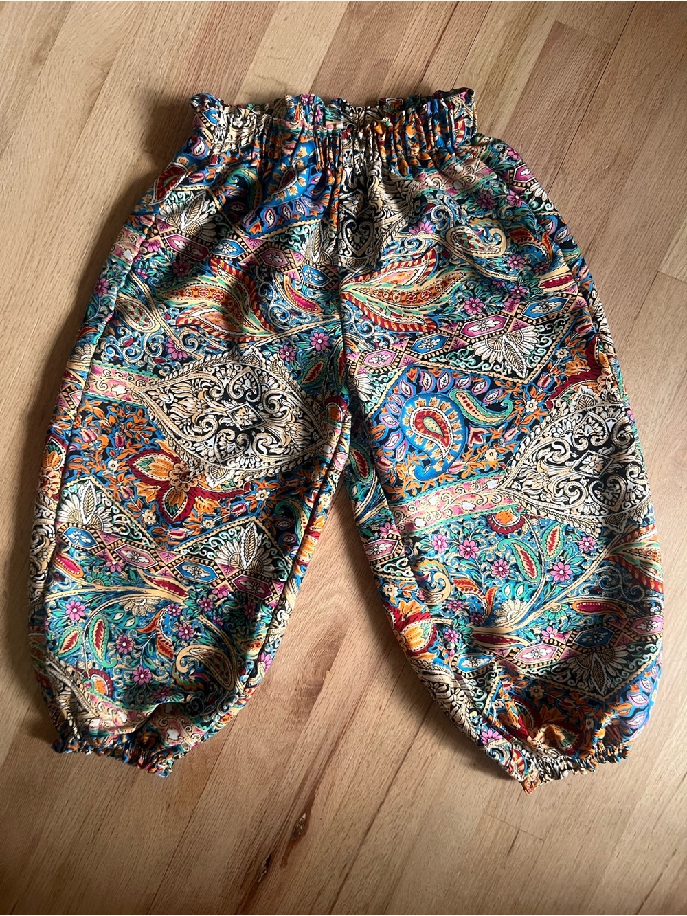 SHEIN Multicolor Paisley Print Elastic Waist Kids Pants